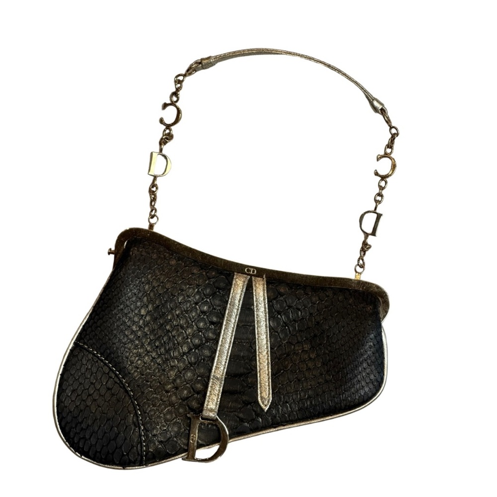 Iconic 2002 Python Dior Small Saddle Bag. Excelle… - image 1